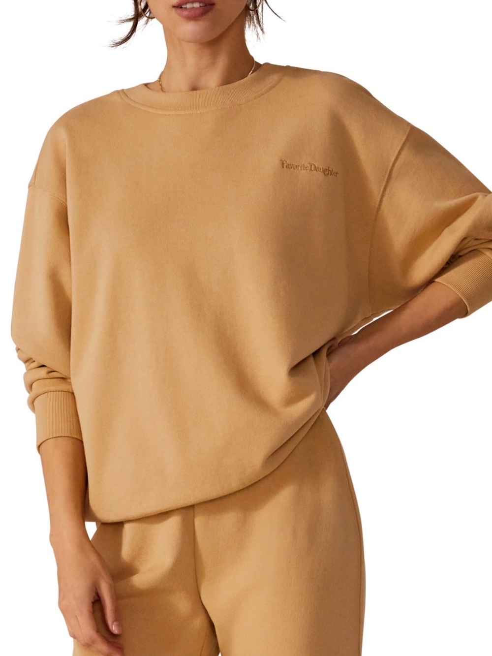 Favorite Daughter Camel Crewneck Sweatshirt